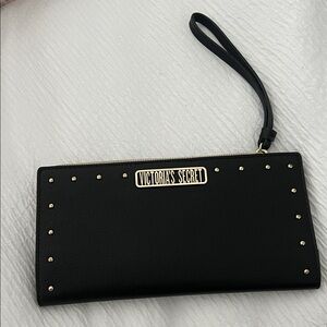 Victoria's Secret Black Wristlet with Gold Studs